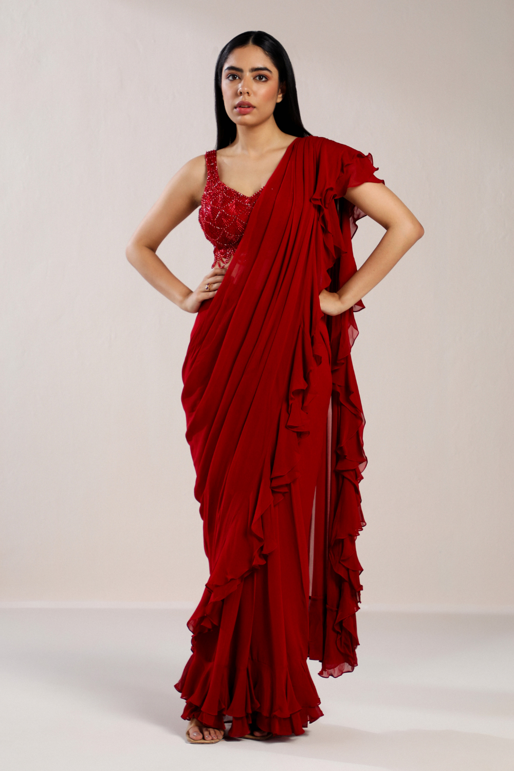 blouse for frill saree