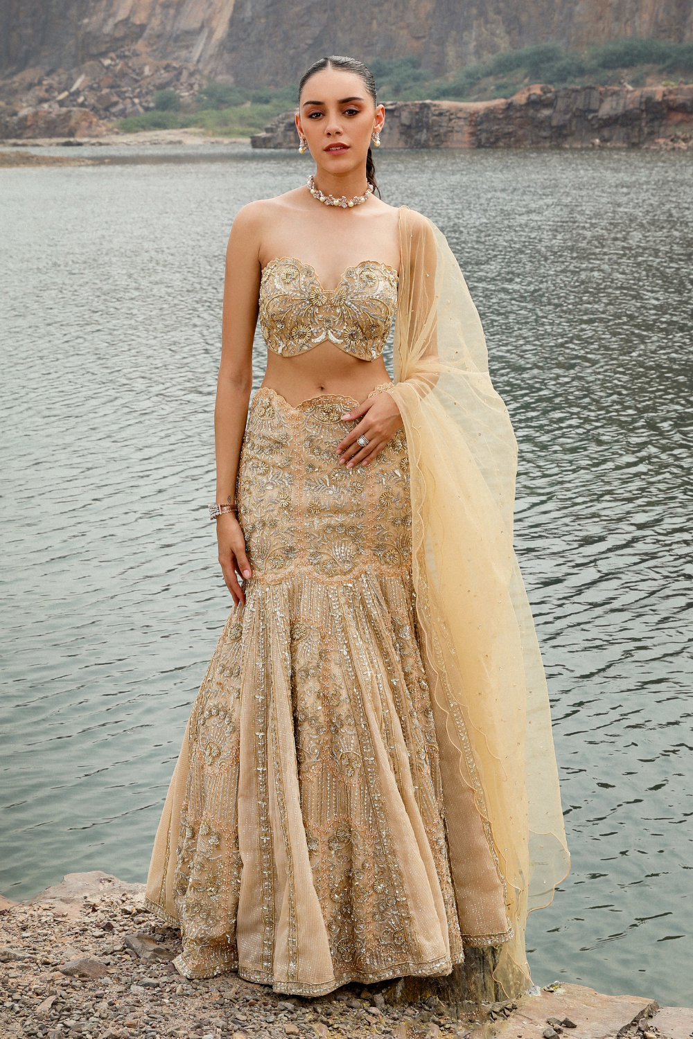 GOLD FISH CUT LEHENGA SET – Label Moni K