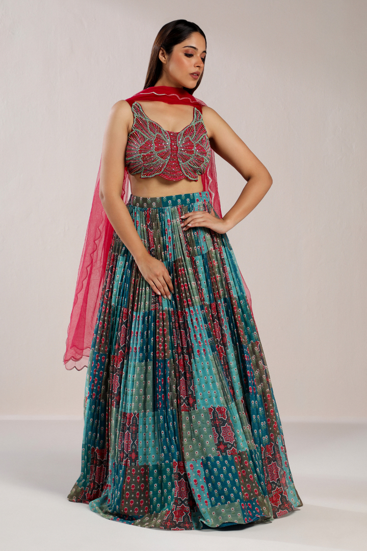 BUTTERFLY EMBROIDERED LEHENGA