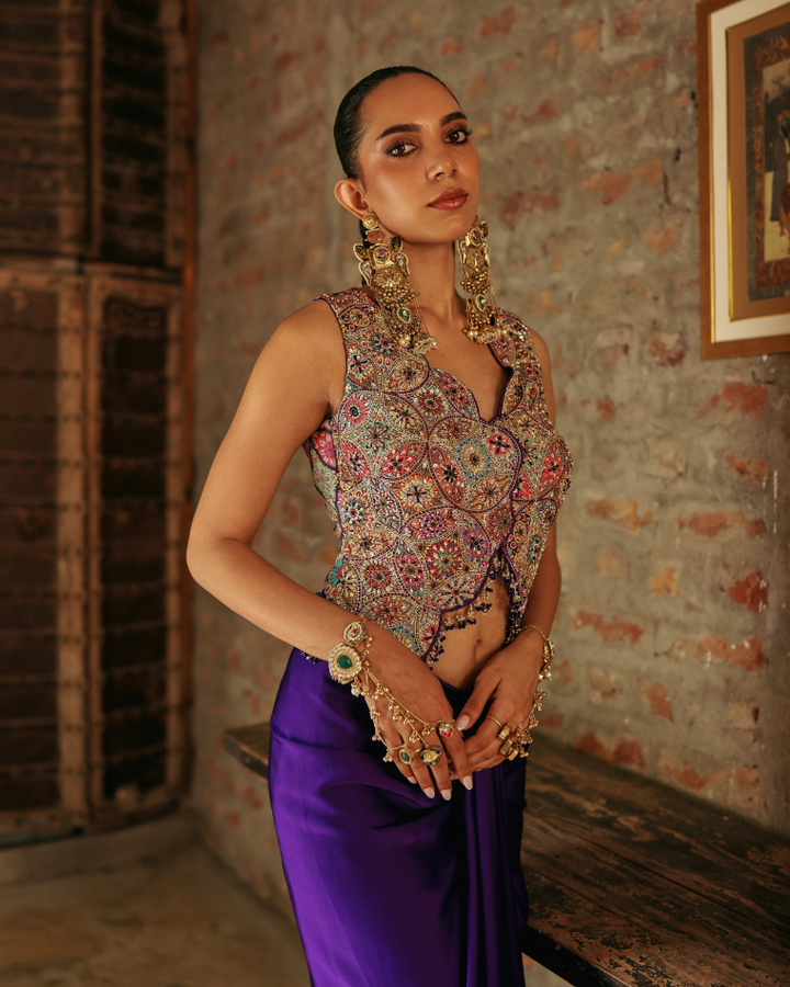 Mandala waistcoat drape set