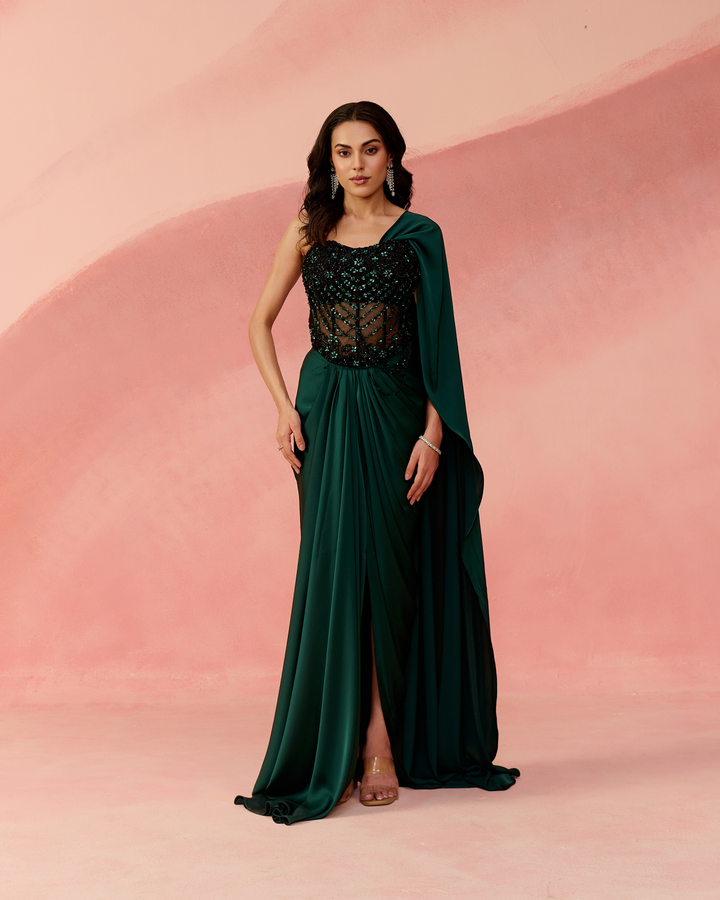 Emerald Noir saree set
