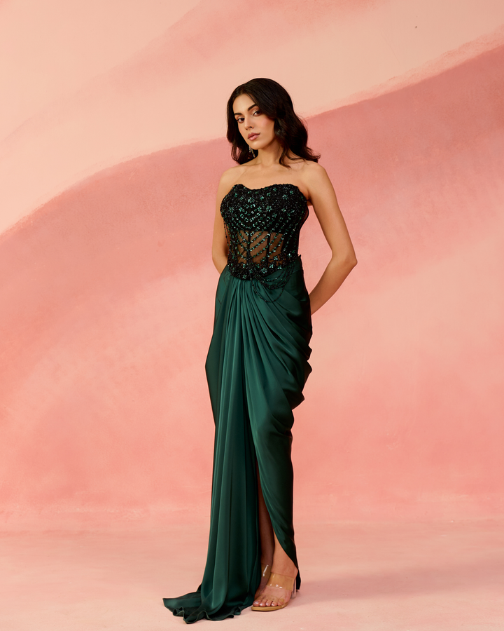 Emerald Noir saree set