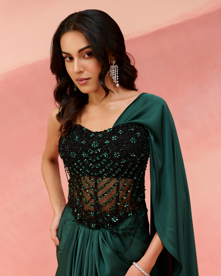 Emerald Noir saree set
