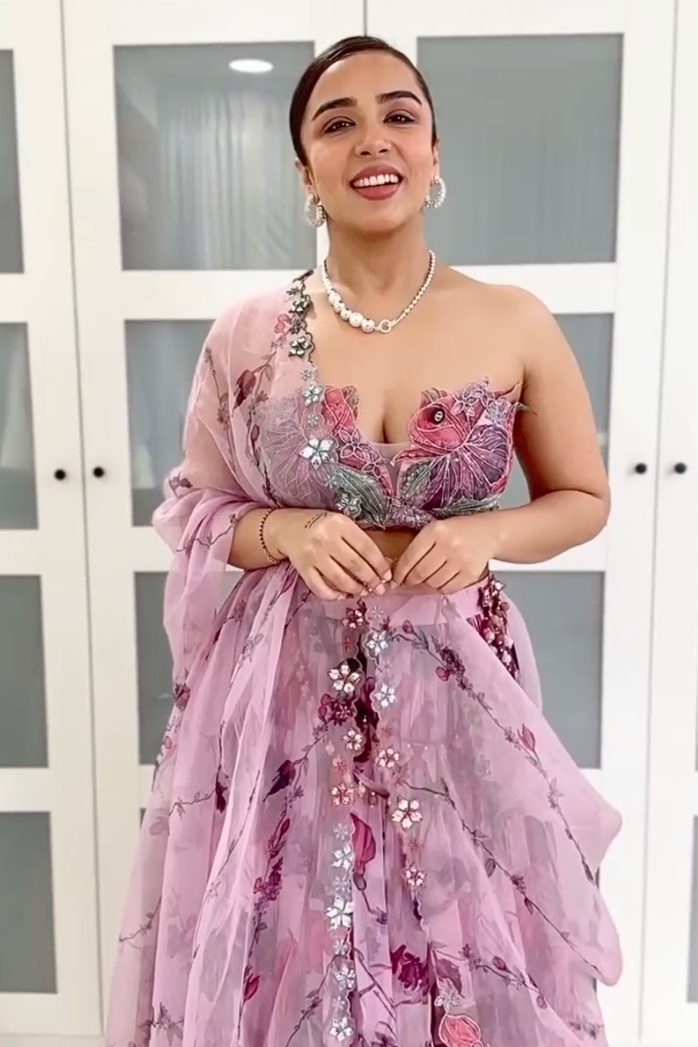 Maggi in Lavender Azalea Lehenga