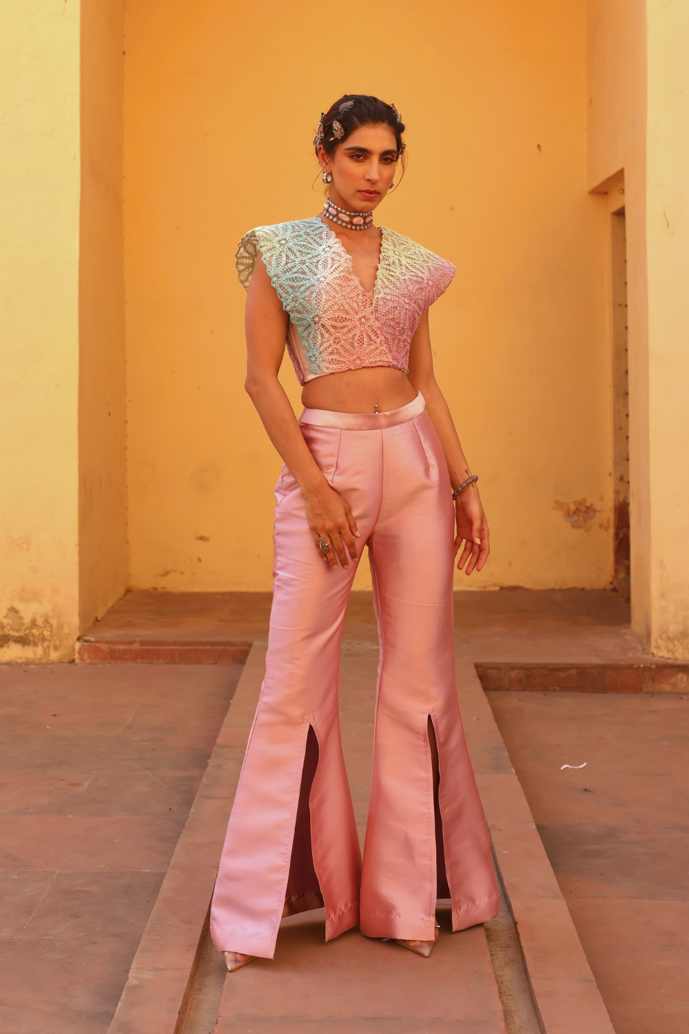 Cosmos slit pant set