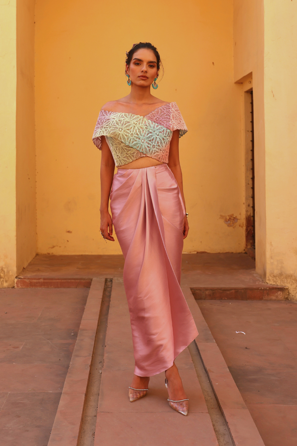Cosmos dhoti drape set