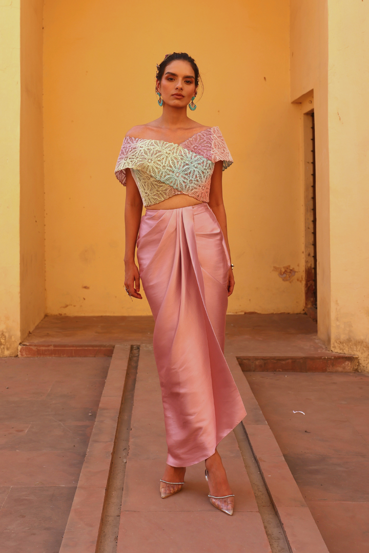 Cosmos dhoti drape set