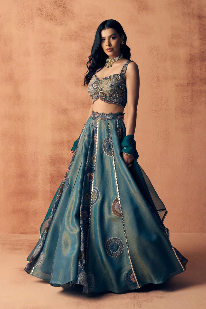 Chakra scalloped blouse lehenga set