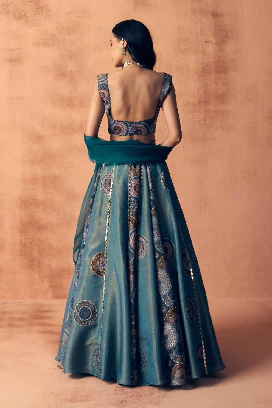 Chakra scalloped blouse lehenga set