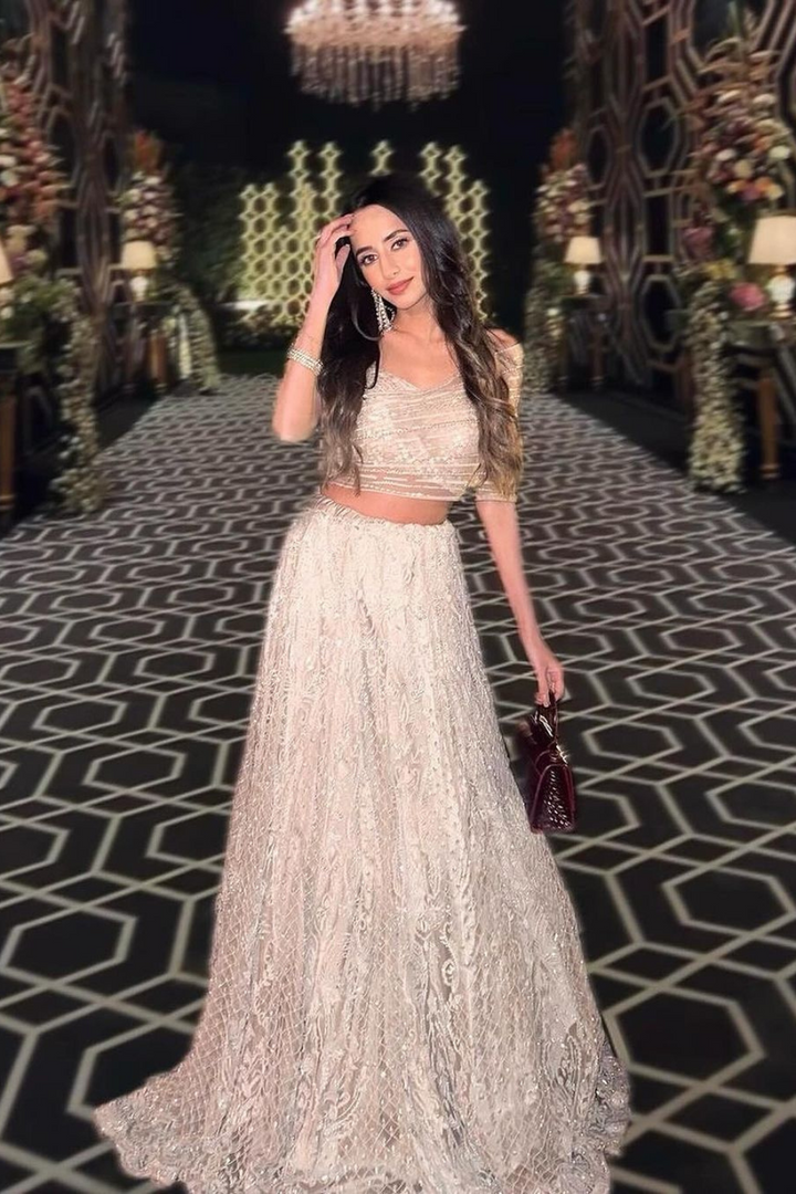 Soumya Puri in SNOW WHITE LEHENGA SET