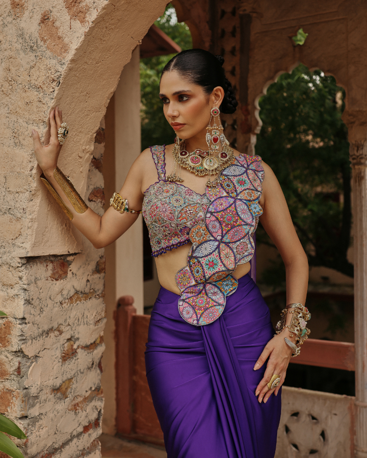 Mandala drape saree