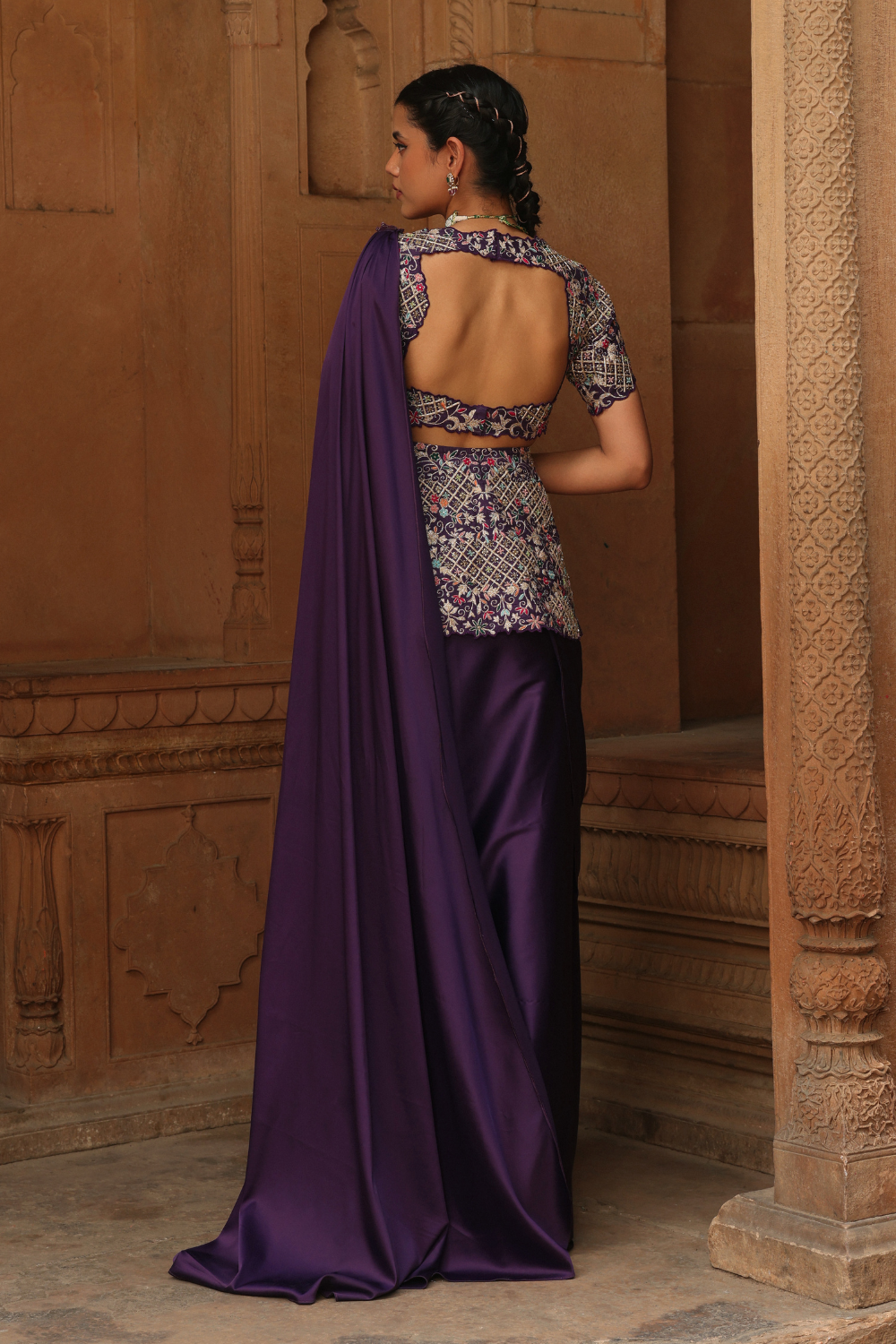 Kiara peplum drape saree