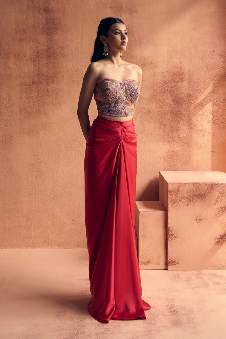 Afreen 2.0 mosaic drape skirt set