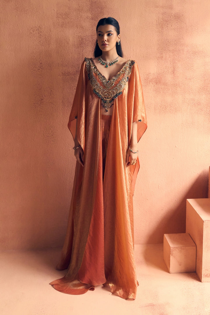 Goonj rust kaaftan set