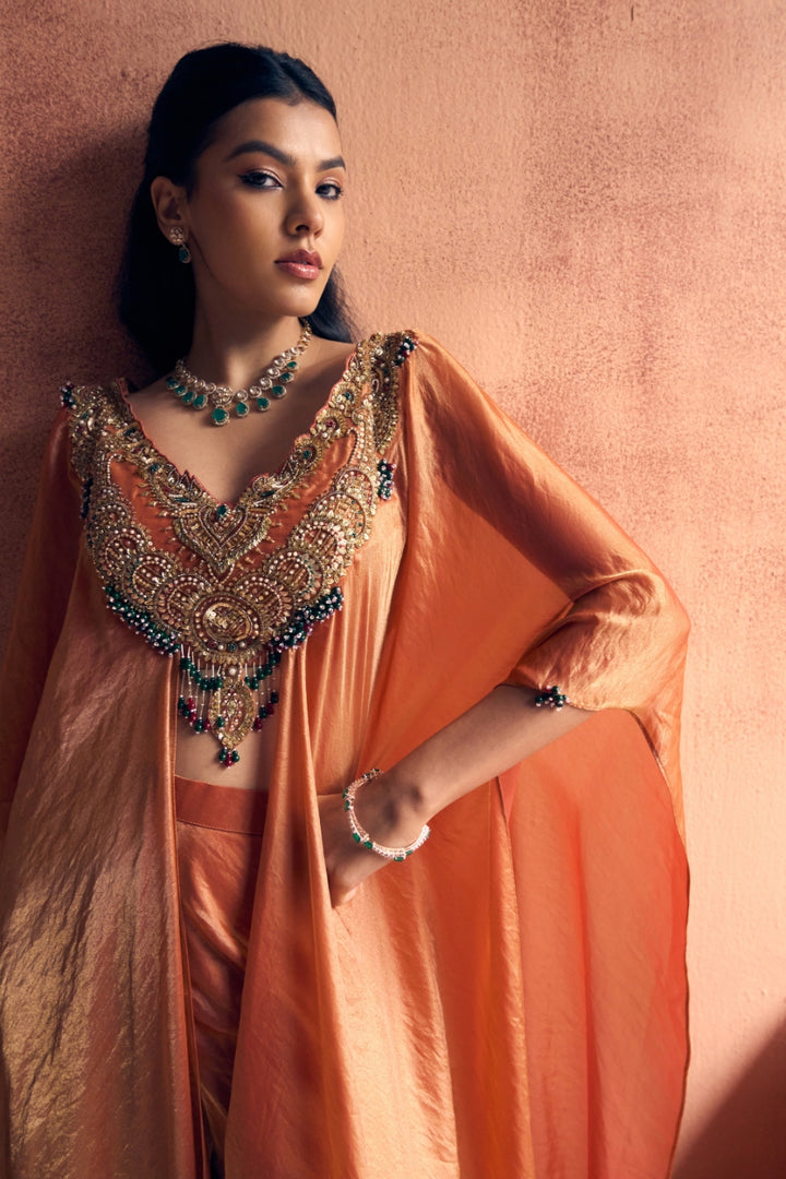 Goonj rust kaaftan set