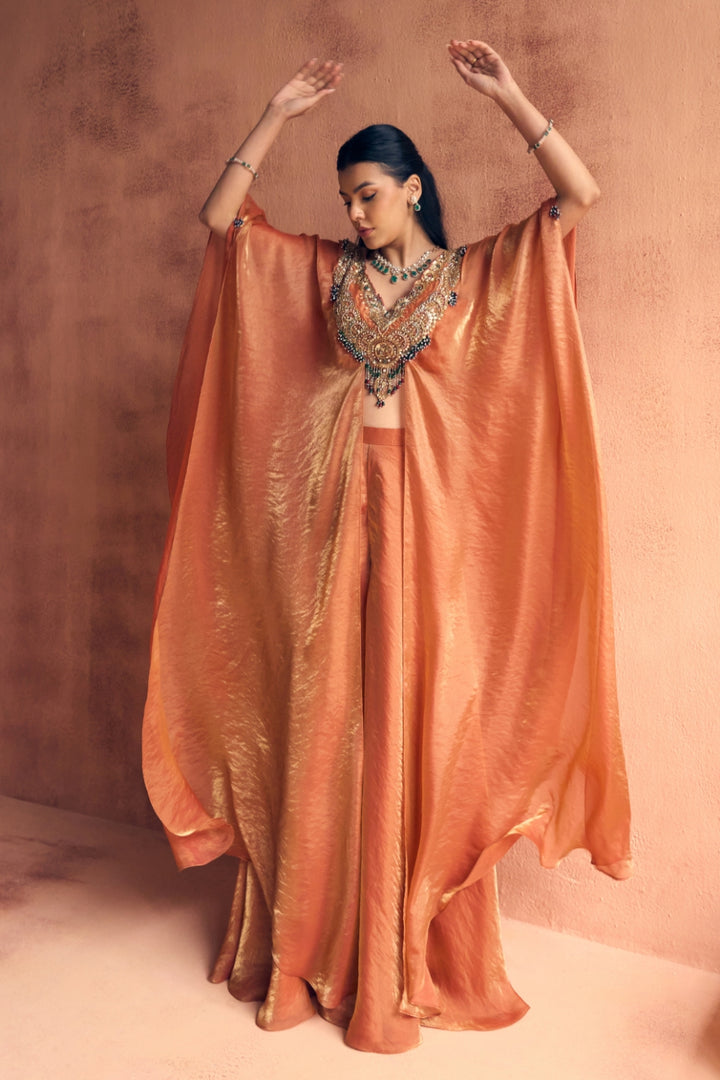 Goonj rust kaaftan set