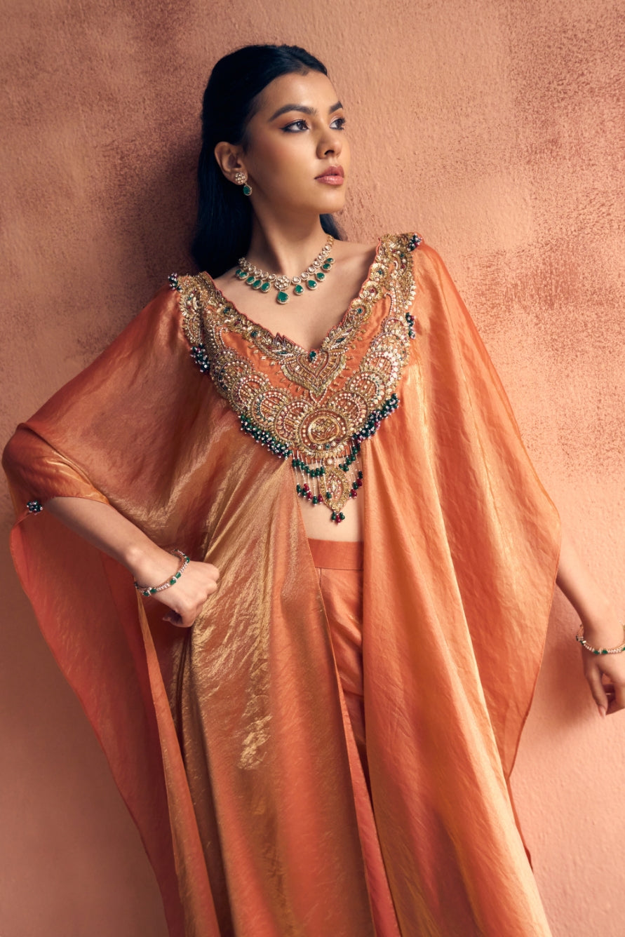 Goonj rust kaaftan set