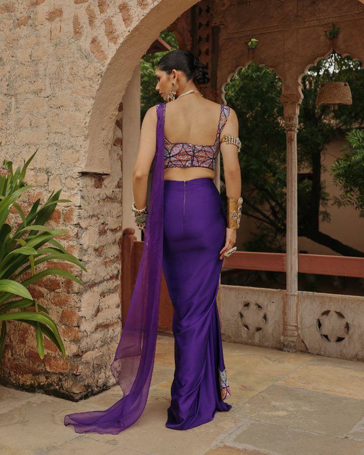 Mandala drape saree