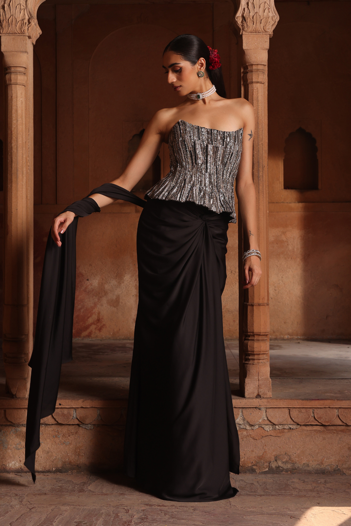 Black beauty drape saree