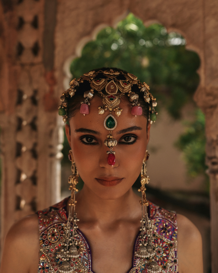 Mandala waistcoat lehenga