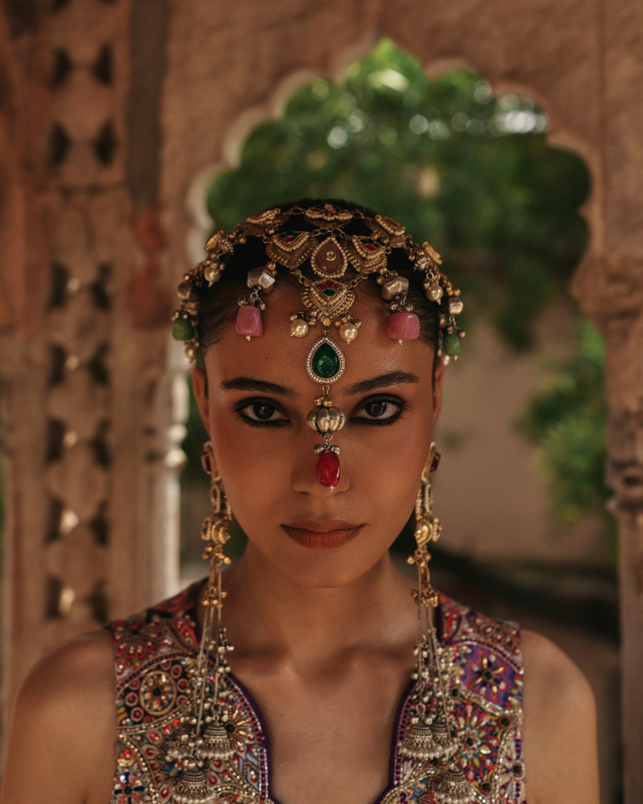 Mandala waistcoat lehenga