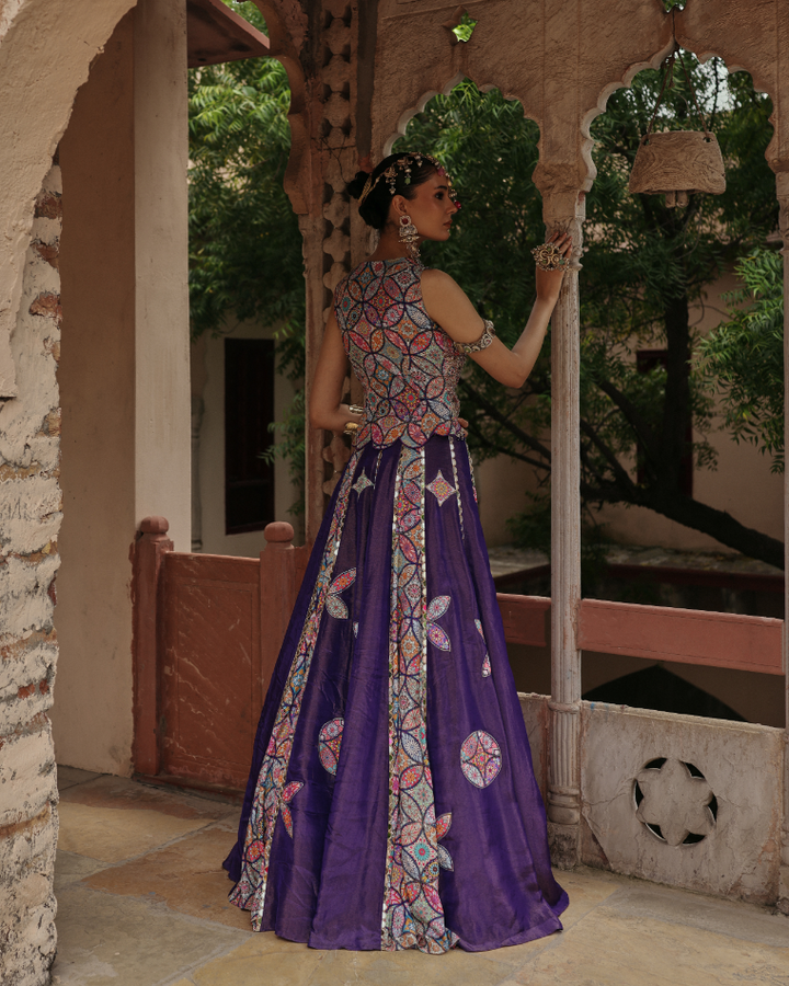 Mandala waistcoat lehenga