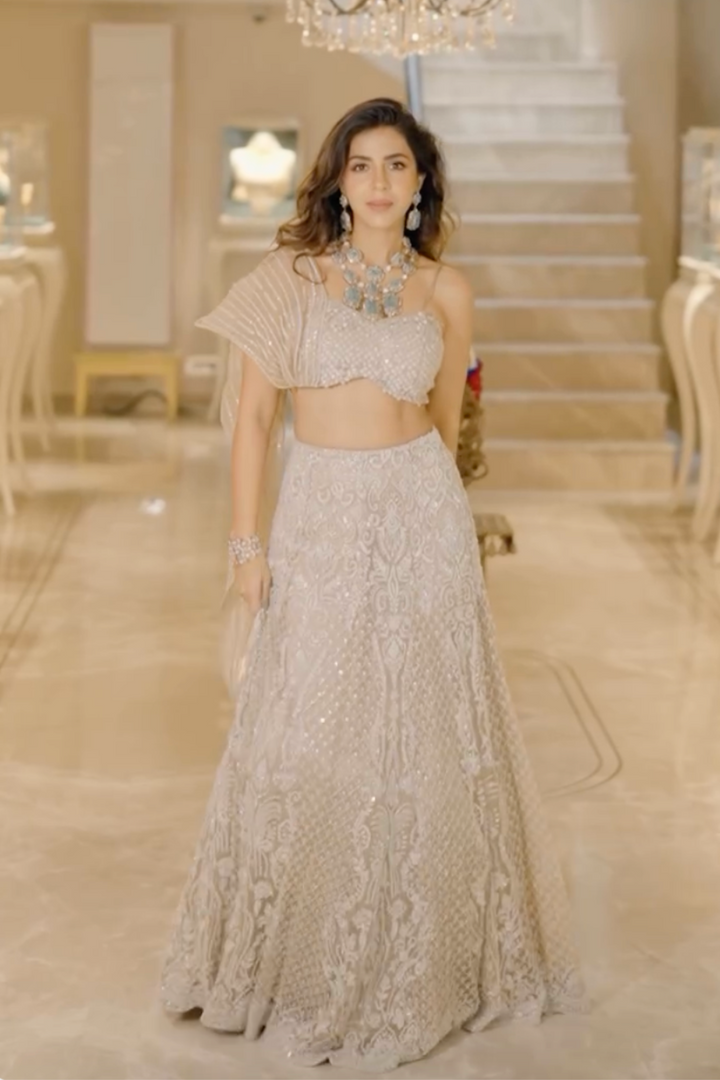 Bahaar Dhawan in SNOW WHITE LEHENGA SET