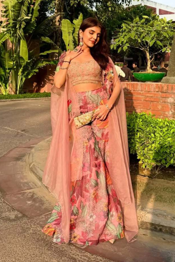 Ashi Khanna in BAGEECHA PINK GHARARA SET