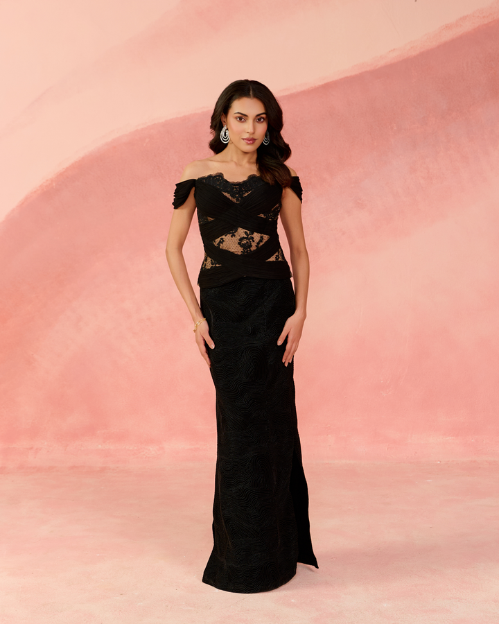 Black swan corset set