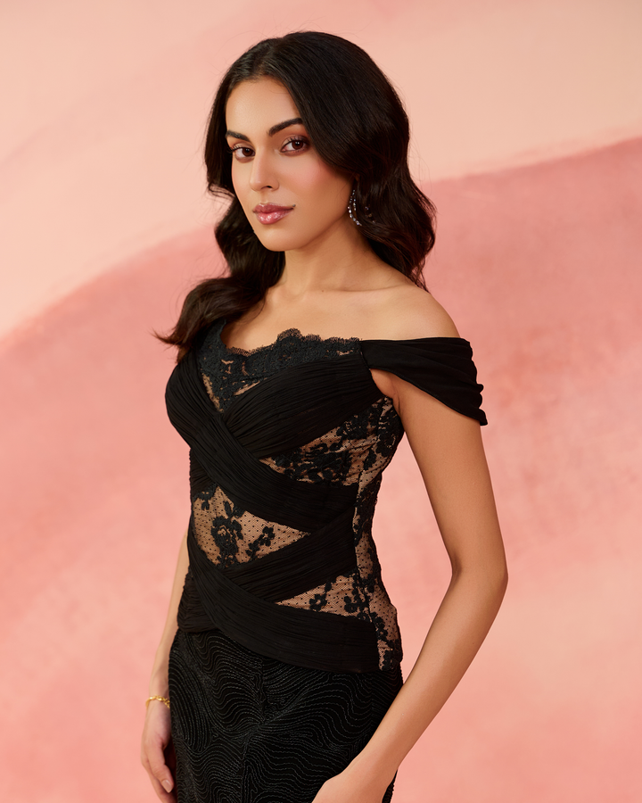Black swan corset set
