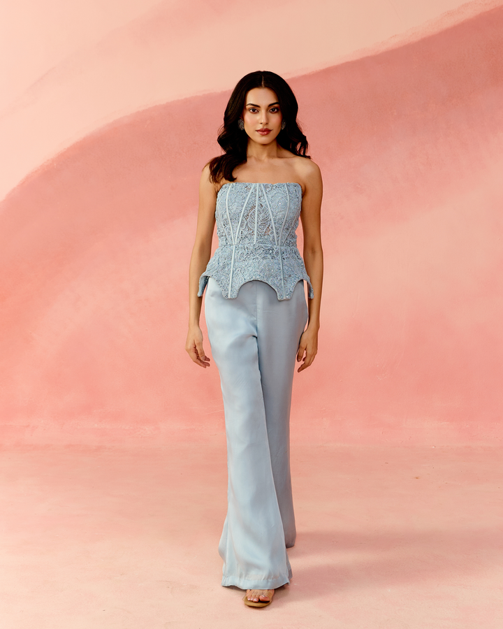 Kaleido blue corset