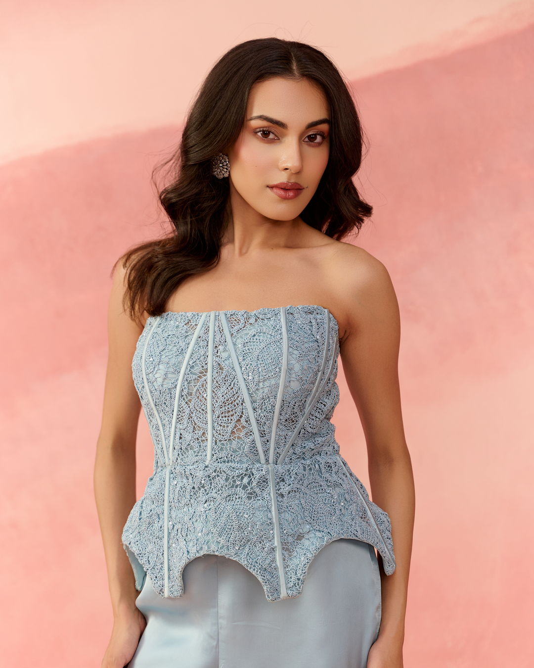 Kaleido blue corset
