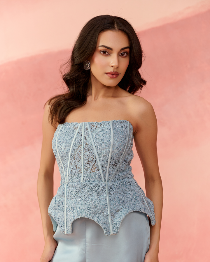 Kaleido blue corset
