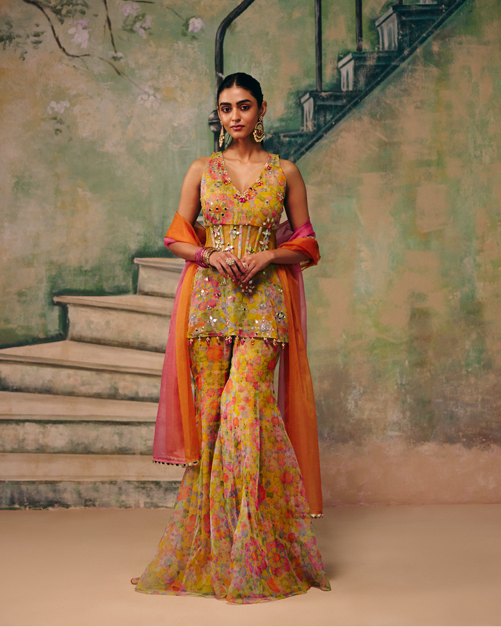 Huzoor Corset Sharara Set